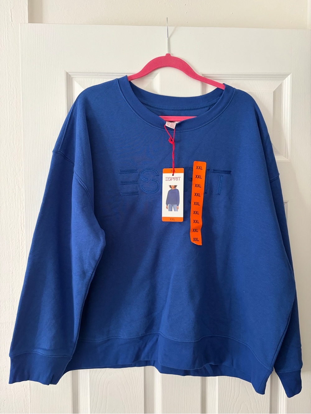Esprit Men's Blue Crewneck Sweatshirt with Embossed Logo